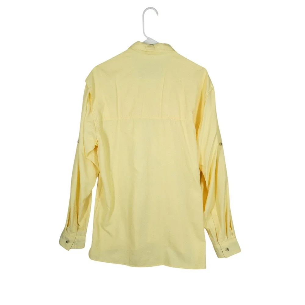 Dakota Grizzly Button Up Hiking Shirt Men L Yellow‎ Outdoor Nylon roll up sleeve